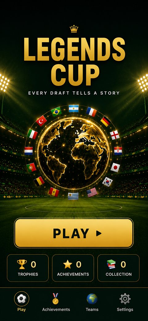 Legends Cup home screen